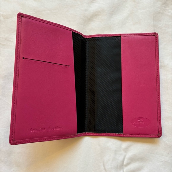 Genuine Leather Pink Passport Holder - Picture 2 of 4